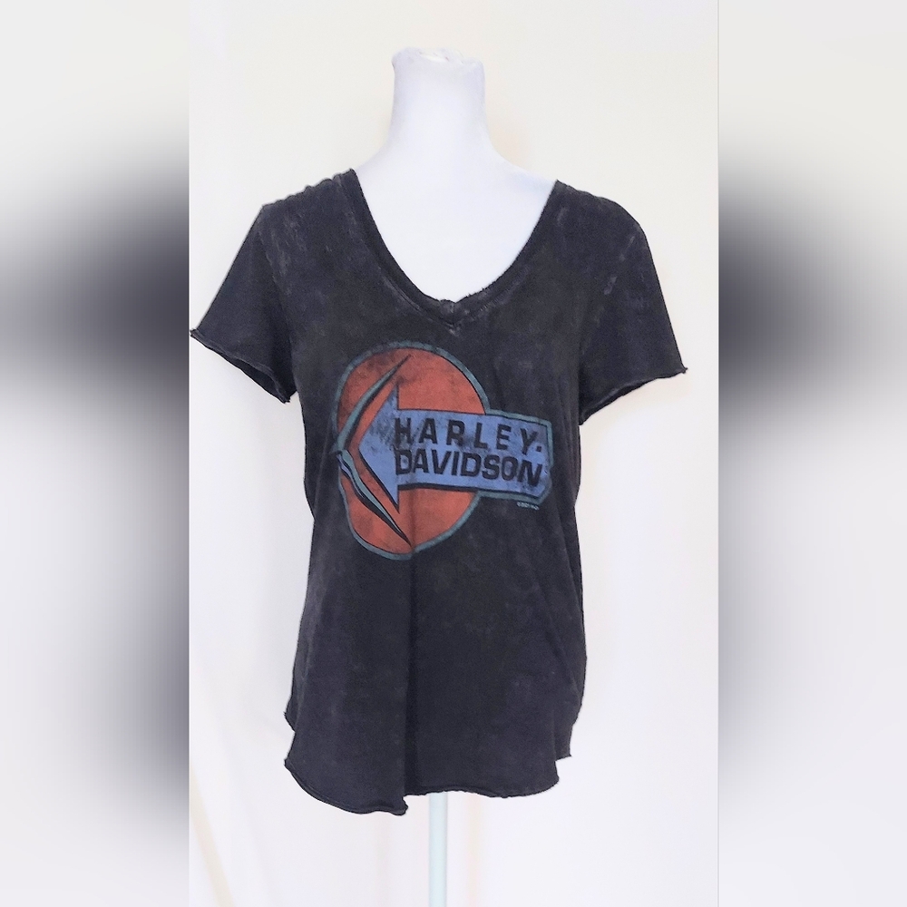 Harley Davidson Short Sleeve Gray Cherokee Graphic T Shirt Womens Size Medium